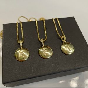 New gold plated initial necklace